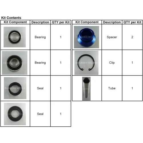 Hjulrenovering Bak - YZ125 02- / YZ250 02- / YZ250F 02-08 / YZ426F 02 / YZ450F 0 Hjulrenovering Bak - YZ125 02- / YZ250 02- / YZ250F 02-08 / YZ426F 02 / YZ450F 0