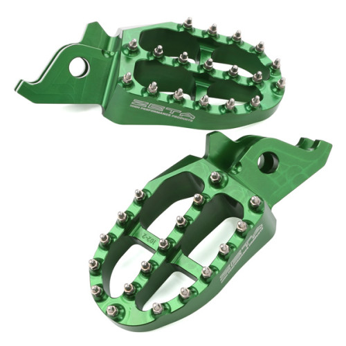 ZETA Aluminum FootPegs KX250F/450F 09-22/23 Green