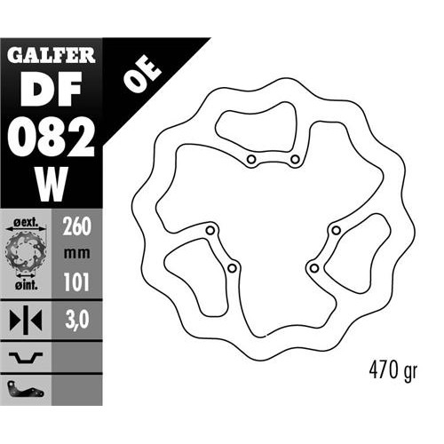 Galfer Wave framskiva fast 260mm - CRF 15-