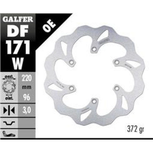 Galfer Wave framskiva fast 220mm - KX85 86-