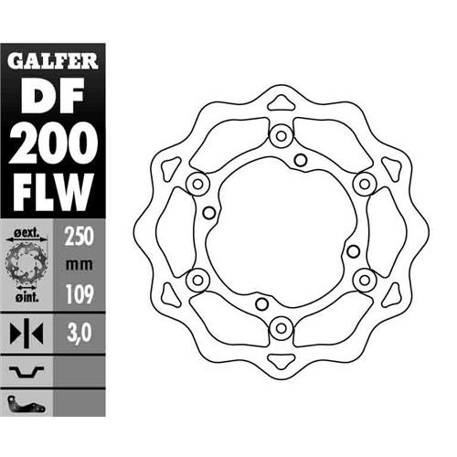 Galfer Wave framskiva flytande 250mm - KX/KXF 06-14