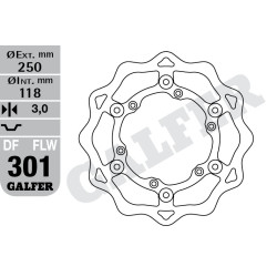 Galfer Wave framskiva flytande 250mm - YZF 01-15, RM 2T 93-