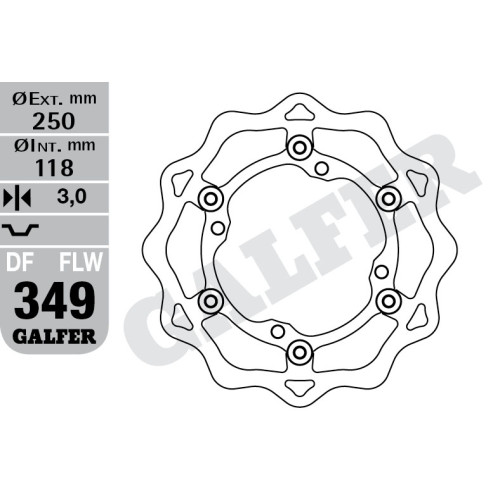 Galfer Wave framskiva flytande 250mm - RMZ 450 05-, 250 07-