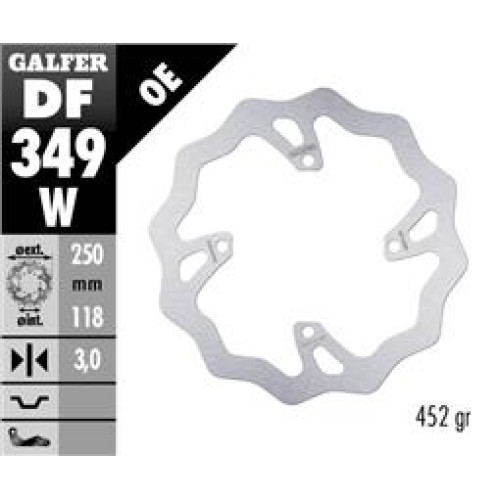 Galfer Wave framskiva fast 250mm - RMZ 450 05-17, 250 07-18