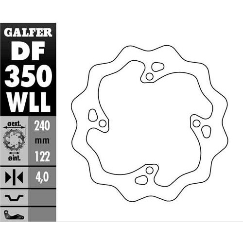 Galfer Wave solid bakskiva 240mm - RMZ 450 05-, 250 07-