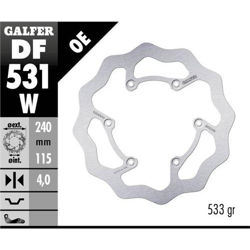 Galfer bakskiva fast 240x4mmm, YZ250F 2021, YZ450F 20-21, YZ250 2022