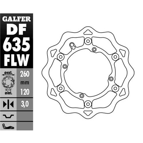 Galfer Wave framskiva flytande 260mm - Husqvarna 00-13