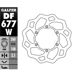 Galfer Wave framskiva fast 260mm - GasGas 95--18