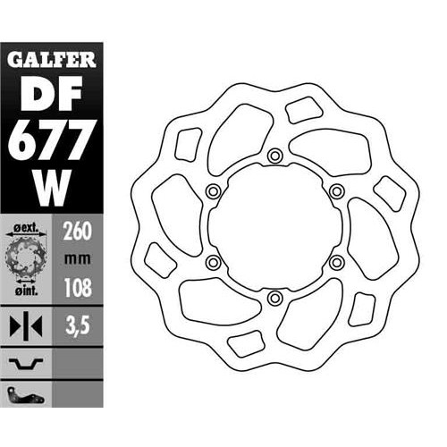 Galfer Wave framskiva fast 260mm - GasGas 95--18