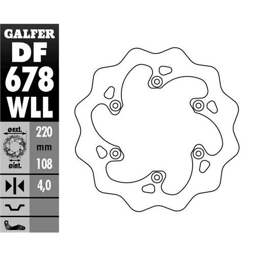 Galfer Wave bakskiva solid fast 220mm - GasGas 95-18