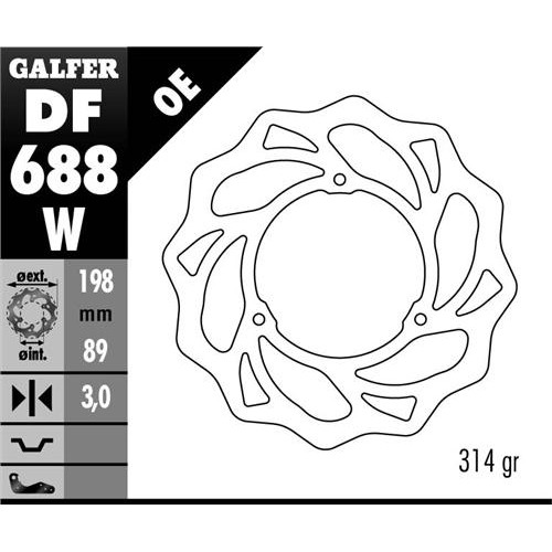 Galfer Wave framskiva 198mm - KTM 65 02-