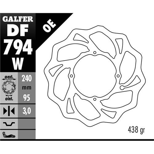 Galfer Wave framskiva fast 240mm - KTM/HVA 85 19/16 13- 17/14 16-