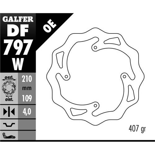 Galfer Wave bakskiva 210mm - KTM 85SX 11-20 , HQ TC85 14-20