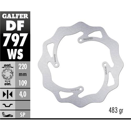 Galfer Wave bakskiva Oversize 220mm - KTM 85SX 11-20 , HQ TC85 14-20