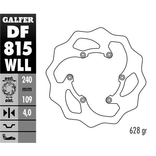 Galfer Wave bakskiva solid 240mm - Beta RR 13-