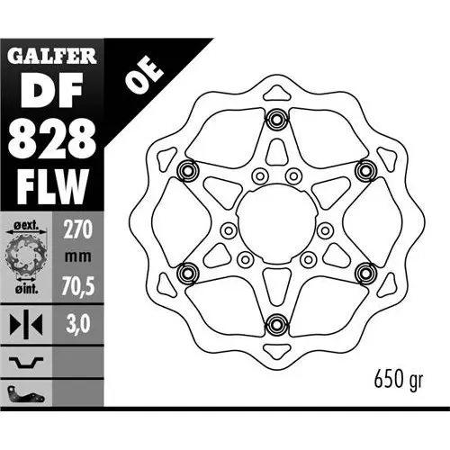 Galfer Wave framskiva flytande 270mm - TM 00- Galfer Wave framskiva flytande 270mm - TM 00-