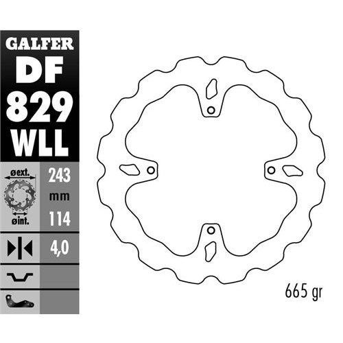 Galfer Wave bakskiva Solid 240mm - TM 04-