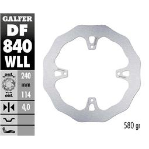 Galfer Wave bakskiva solid fast 240mm - TM 15-