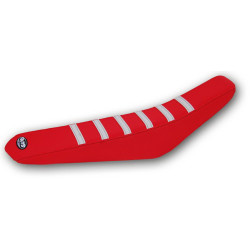 Ribbed Cover Std + High, Red/White,  CRF250R 22-, CRF450R 21