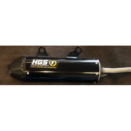 HGS Ljuddämpare svart med kolfiberända 2T Racing KTM250/TC250 19-