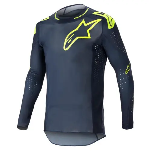 Alpinestars Tröja Supertech Bruin Blå/Gul Fluo XL