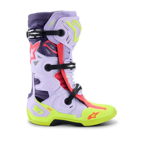 Alpinestars Stövel Vented Tech 10 Lila/Fluo Gul/Rosa 44,5