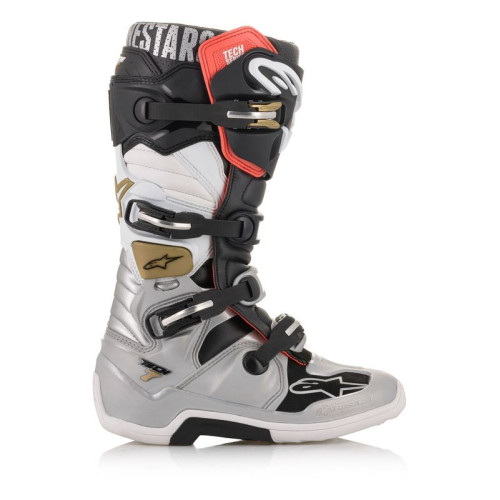 Alpinestars Stövel Tech 7 Svart/Silver/Vit/Guld 43