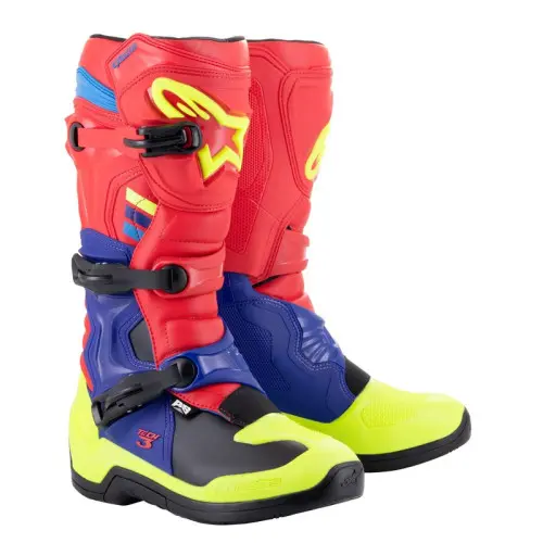Alpinestars Stövel Tech 3 Röd/Blå/Gul Fluo 40,5 Alpinestars Stövel Tech 3 Röd/Blå/Gul Fluo 40,5
