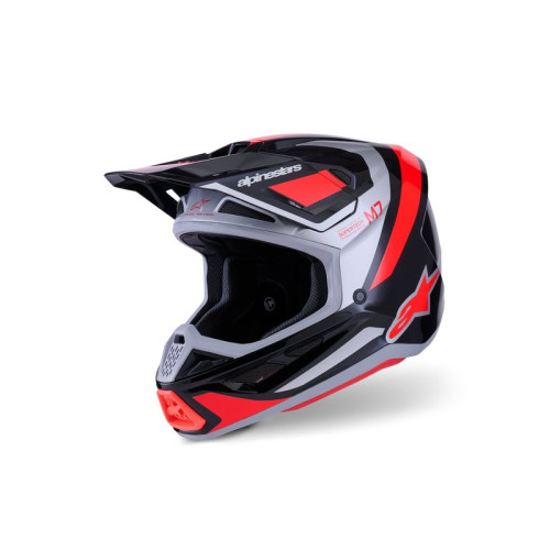 Alpinestars Hjälm S-M7 Rise Svart/Silver/Fluo Röd 2XL