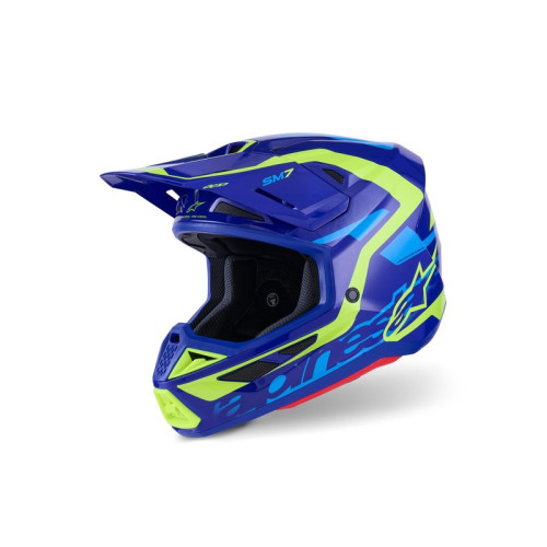 Alpinestars Hjälm S-M7 Deed Blå/Fluo Gul 2XL