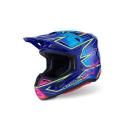 Alpinestars Hjälm S-M7 Cast Blå/Rosa/Fluo Gul 2XL