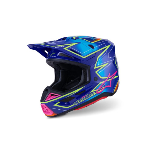Alpinestars Hjälm S-M7 Cast Blå/Rosa/Fluo Gul 2XL