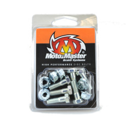 Moto-Master, Skiv Bult M6*20 Sexkant + Mutter 6st, BAK FRAM, Honda 02-25 CRF450R, 18-25 CRF450RX, 05-25 CRF450X, 95-07 CR250R, 04-25 CRF250R, 20-25 CRF250RX, 04-17 CRF250X, 95-07 CR125R, 95-01 CR500R, TM 01-04 EN 250/MX 250, 02-04 EN 250F/MX 250F/EN 530F/