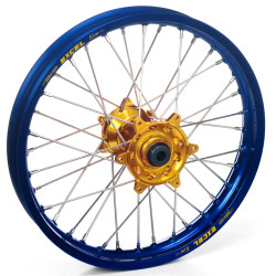 Haan Wheels, Komplett Hjul, 1,60, 21", FRAM, BLÅ GULD, SHERCO 12-13 450 Enduro Racing/510 SE Racing, 13 450 SE, 14-19 450 SEF, 23-25 450 SEF FACTORY, 22 450 SEF-Factory, 20-21 450 SEF-R, 04-11 Enduro 4.5i, 23-25 250 SE FACTORY/250 SEF FACTORY, 12-19 