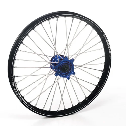 Haan Wheels, Komplett Hjul A60, 1,60, 21", FRAM, SVART BLÅ, Honda 02-23 CRF450R, 95-07 CR250R, 04-23 CRF250R, 19 CRF250X, 95-07 CR125R