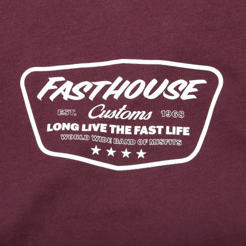 Fasthouse, Crest Tee, Maroon, VUXEN, S