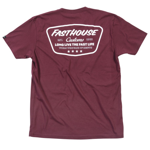 Fasthouse, Crest Tee, Maroon, VUXEN, M Fasthouse, Crest Tee, Maroon, VUXEN, M