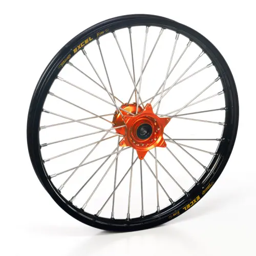 Haan Wheels, Komplett Hjul, 1,60, 21", FRAM, SVART ORANGE, KTM 03-15 450 EXC-F, 03-14 450 SX-F, 03-15 250 EXC/250 EXC-F, 03-14 250 SX/250 SX-F, 10-15 350 EXC-F, 10-14 350 SX-F, 03-15 125 EXC/300 EXC, 03-14 125 SX, 07-08 144 SX, 09-14 150 SX, 04-15 20