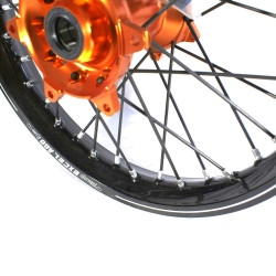 Haan Wheels, Komplett Hjul A60, 2,15, 18", BAK, SVART ORANGE, KTM 03-21 450 EXC-F, 03-12 450 SX-F, 18-21 250 EXC TPI/300 EXC TPI, 95-17 250 EXC/300 EXC, 03-21 250 EXC-F, 95-12 250 SX, 03-12 250 SX-F, 10-23 350 EXC-F, 10-12 350 SX-F, 95-16 125 EXC, 95