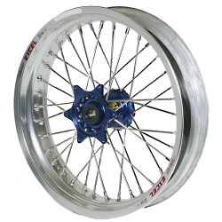 Haan Wheels, Komplett Hjul, 2,50, 18", BAK, SILVER BLÅ, KTM 03-16 450 EXC-F, 03-12 450 SX-F, 95-16 250 EXC, 03-16 250 EXC-F, 95-12 250 SX, 03-12 250 SX-F, 10-16 350 EXC-F, 19-23 350 EXC-F, 10-12 350 SX-F, 95-16 125 EXC/300 EXC, 95-12 125 SX, 07-08 14