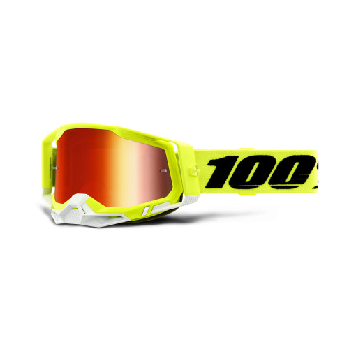 100%, RACECRAFT 2 Glasögon Yellow - Mirror Red Lens, VUXEN