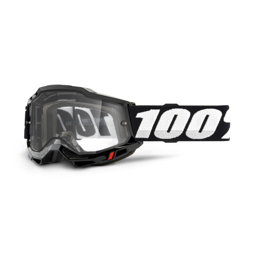 100%, ACCURI 2 Enduro Moto Glasögon Black - Clear Lens, VUXEN