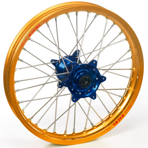 Haan Wheels, Komplett Hjul, 1,60, 21", FRAM, GULD BLÅ, Yamaha 03-13 YZ450F, 93-23 YZ250, 01-13 YZ250F, 93-23 YZ125, FANTIC 22-23 XX 250, 22-23 XE 125/XX 125 Haan Wheels, Komplett Hjul, 1,60, 21", FRAM, GULD BLÅ, Yamaha 03-13 YZ450F, 93-23 YZ250, 01-13 YZ250F, 93-23 YZ125, FANTIC 22-23 XX 250, 22-23 XE 125/XX 125