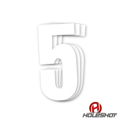 Holeshot, Siffror 10st, 11 X 5 cm, 5, VIT