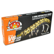 Moto-Master, Kedja X-Ring V6 Gold, 120 Länk, 520 Moto-Master, Kedja X-Ring V6 Gold, 120 Länk, 520