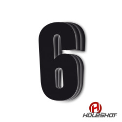 Holeshot, Siffror 10st, 11 X 5 cm, 6, SVART