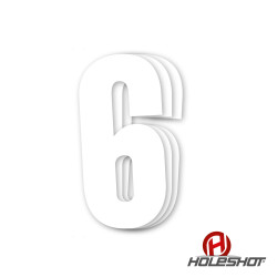 Holeshot, Siffror 10st, 11 X 5 cm, 6, VIT