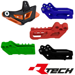 Rtech, Kedjestyrare Alu förstäkt, ORANGE, KTM 14-23 450 EXC-F, 14 450 SX-F, 18-22 250 EXC TPI/300 EXC TPI, 14-17 250 EXC/300 EXC, 23 250 EXC/300 EXC, 14-23 250 EXC-F, 14 250 SX/250 SX-F, 14-18 350 EXC-F, 14 350 SX-F, 14-16 125 EXC/200 EXC/500 EXC, 14 125