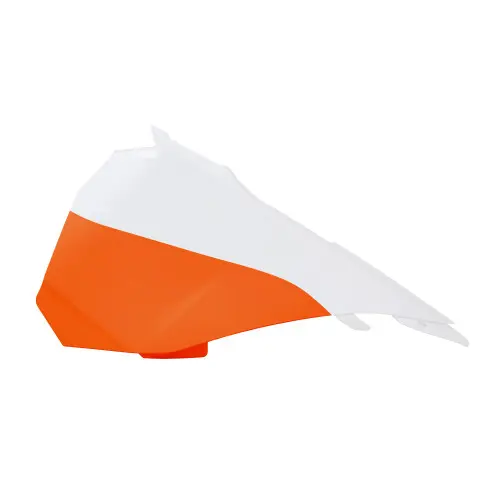 Rtech, Luftburkspanel (vänster) , VIT ORANGE, KTM 13-17 85 SX, Husqvarna 14-17 TC 85 (17/14)/TC 85 (19/16) Rtech, Luftburkspanel (vänster) , VIT ORANGE, KTM 13-17 85 SX, Husqvarna 14-17 TC 85 (17/14)/TC 85 (19/16)