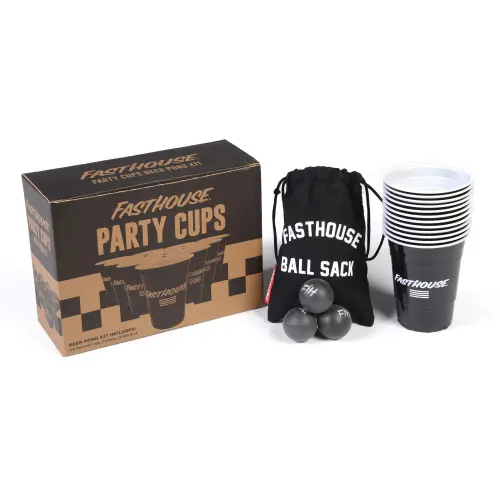 Fasthouse, Party Cups Beer Pong Kit, Black - 24 PK Fasthouse, Party Cups Beer Pong Kit, Black - 24 PK